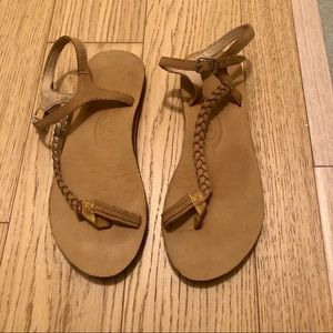 Rainbow braided sandal